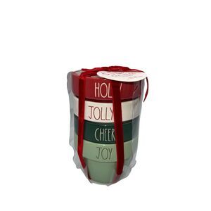 Rae Dunn Holly Jolly Cheer and Joy Bakeware Set of 4